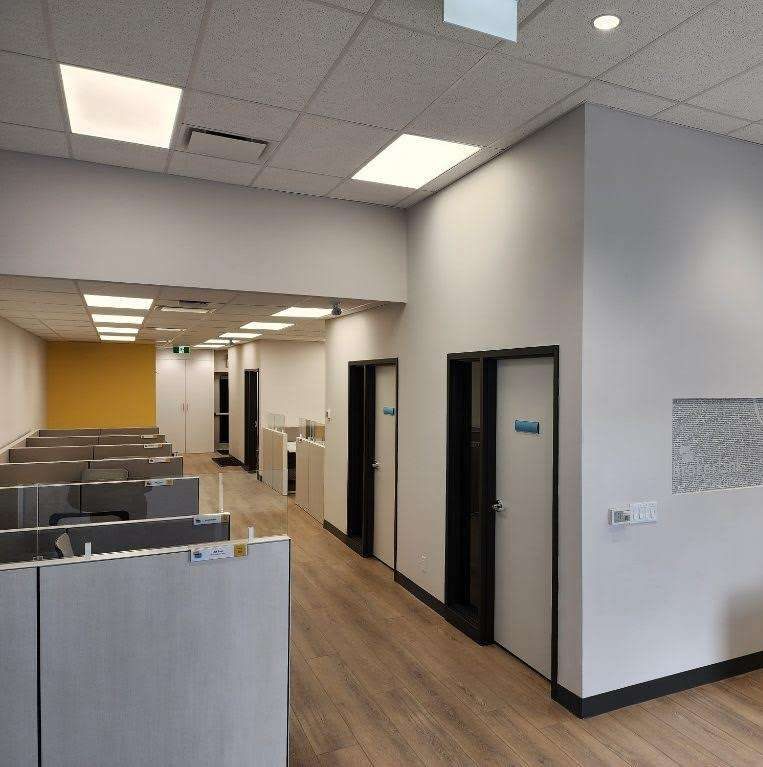 Empty commercial interior shell prepared for renovation