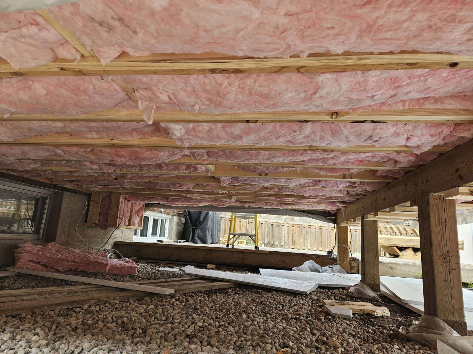 Interior insulation and framing during construction